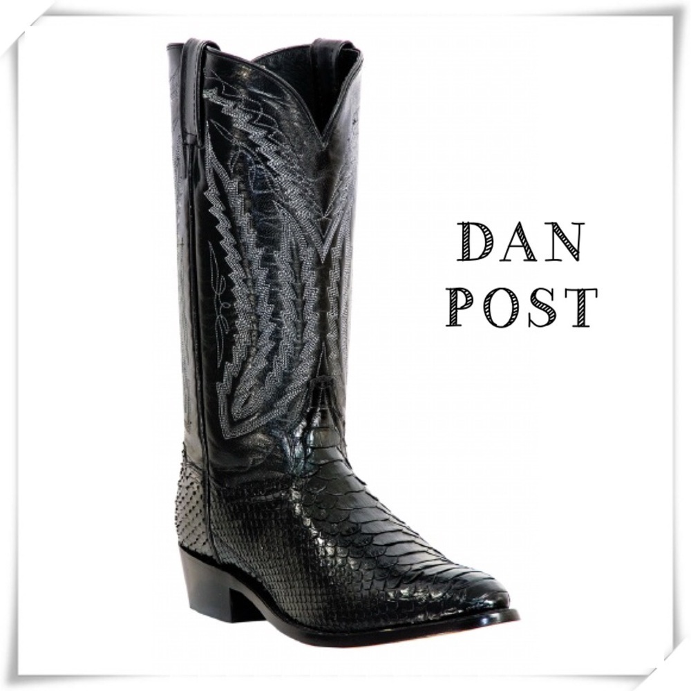 Dan Post Omaha Collection Cowboy Western Boot with Black Python Leather Sz 10.5